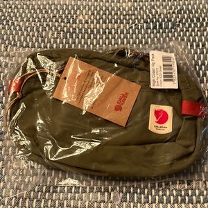 NWT Fjallraven High Coast Hip Pack olive green with orange trim.